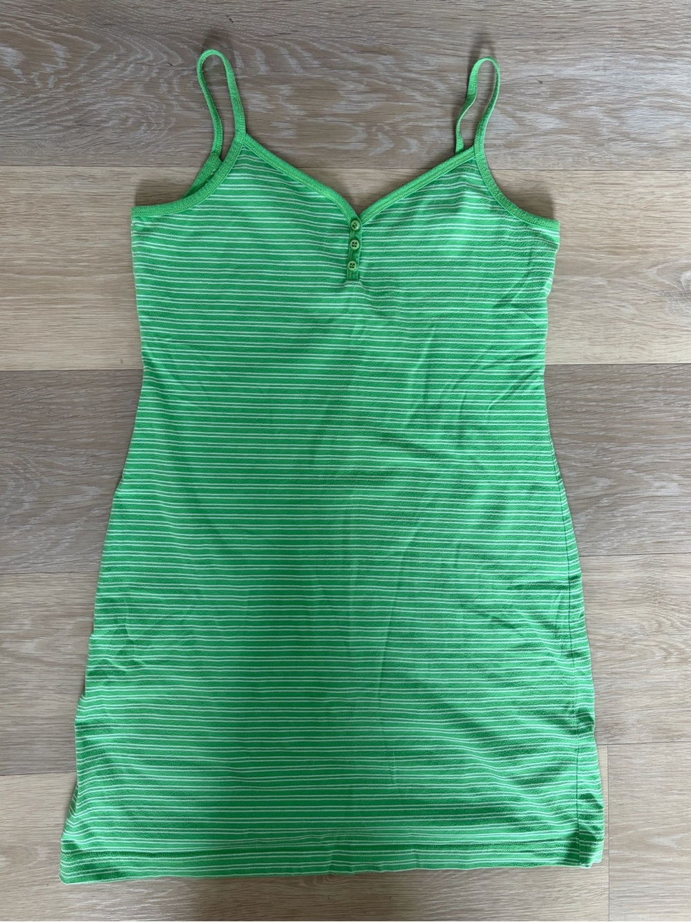 Vintage Y2K Esprit Green Striped Cami Mini Dress Size Small